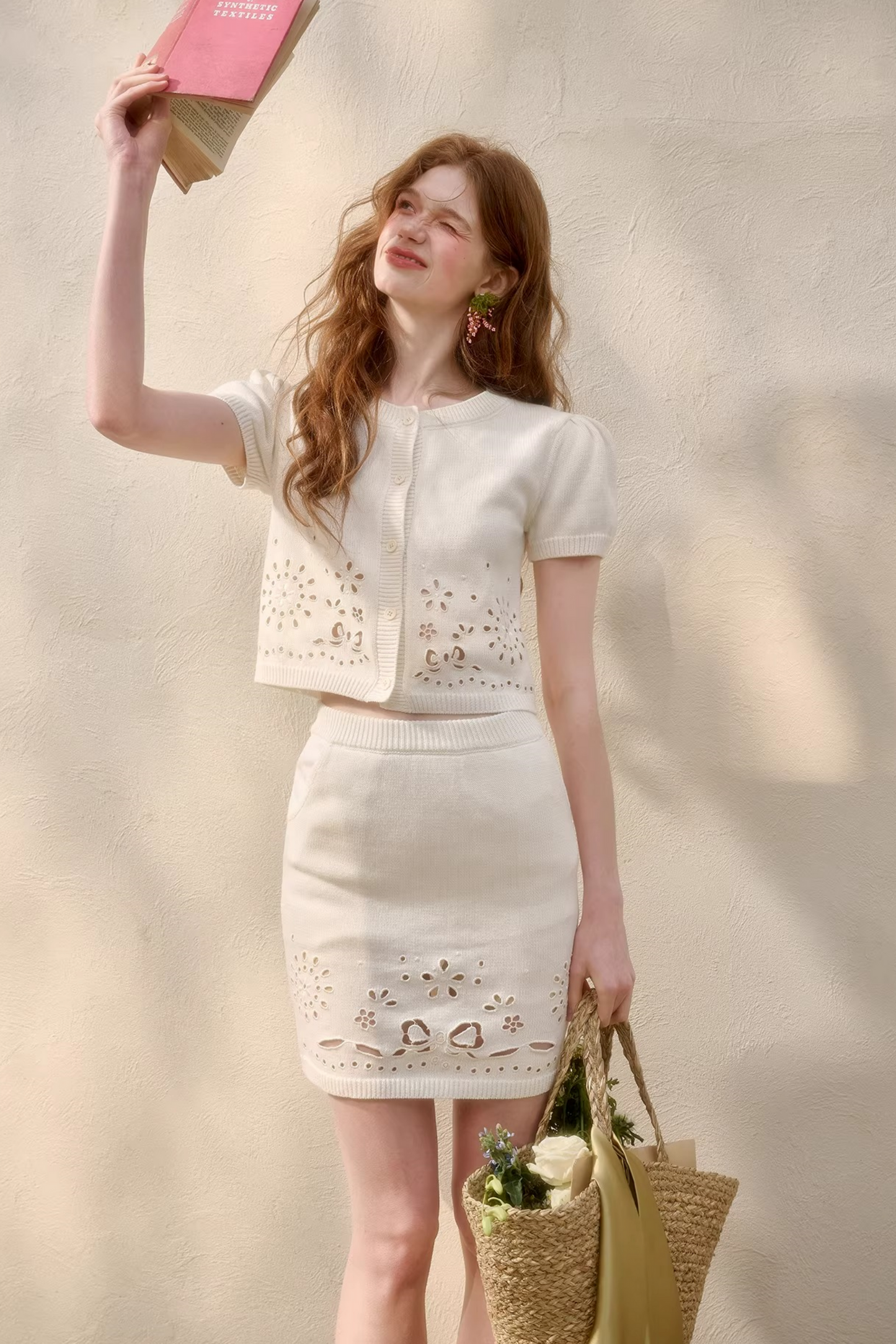 パフスリーブフレンチトップス＋スカート