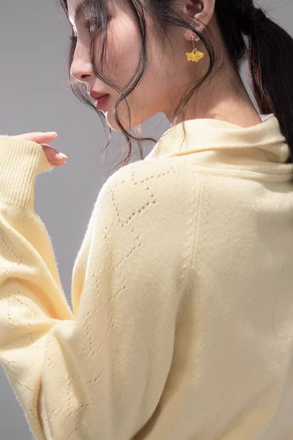 ミルキーイエローワンラインショルダートップス