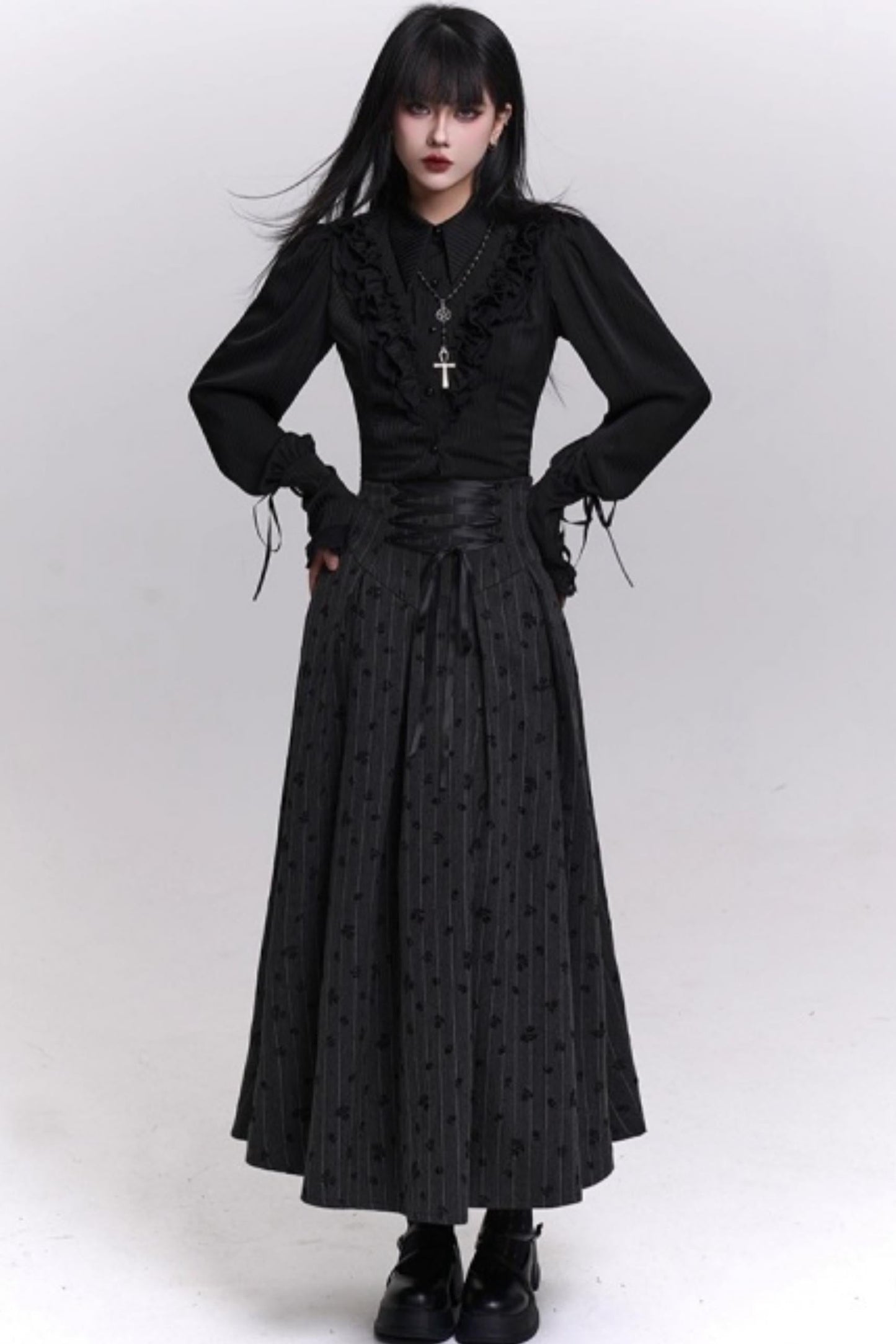 クラシックストライプパターンエーラインスカート