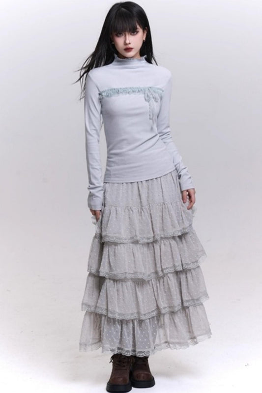 フェイデッドグレーリブドトップ