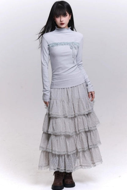 フェイデッドグレーリブドトップ