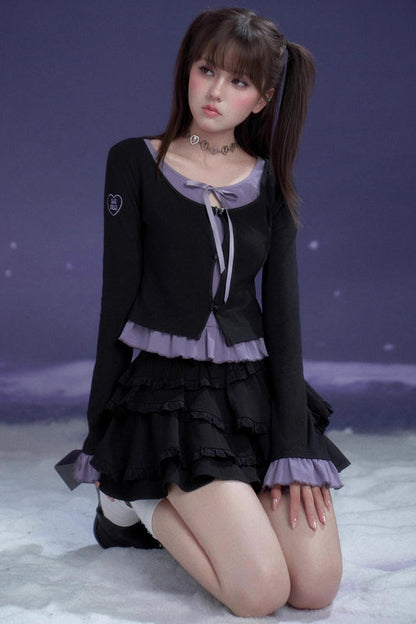 スイートロマンティックラッフルドトップス