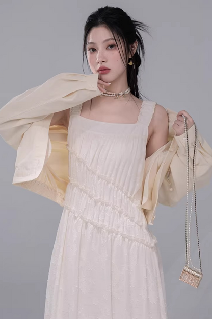 フローラルバッドレースドレス