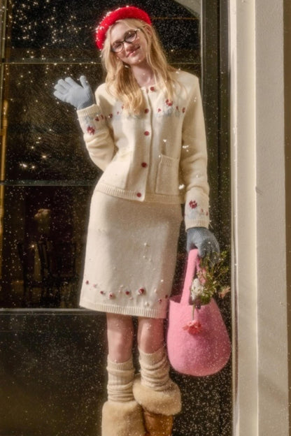 スイートベリーニットトップス+タイトスカート