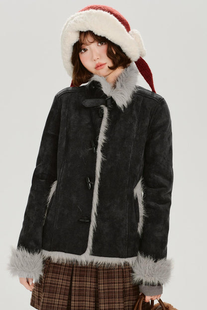 ダークファースエードプラッシュジャケット