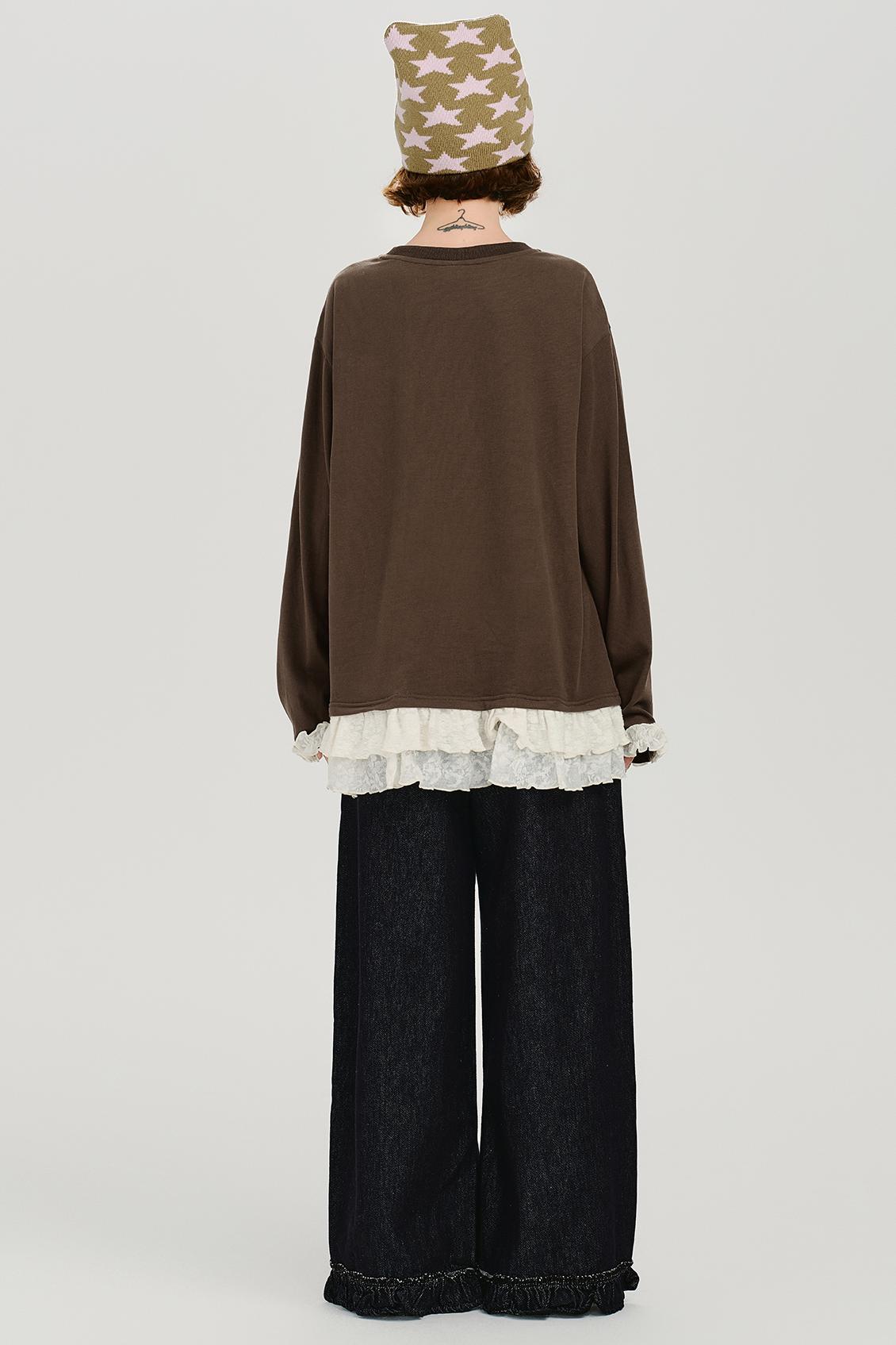 レトロラッフルドパッチワークトップ