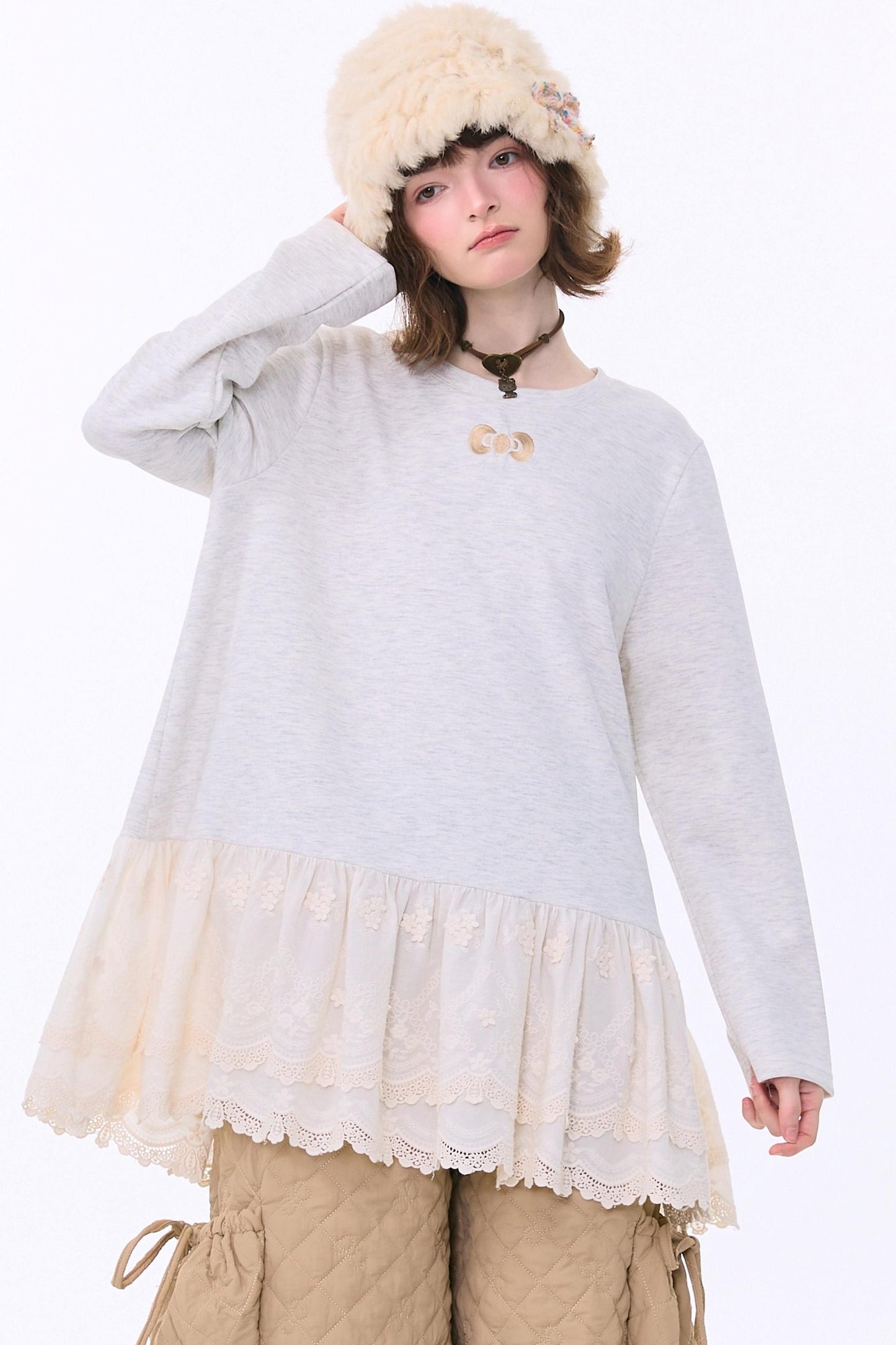 Retro Casual Lace Ribbon Top