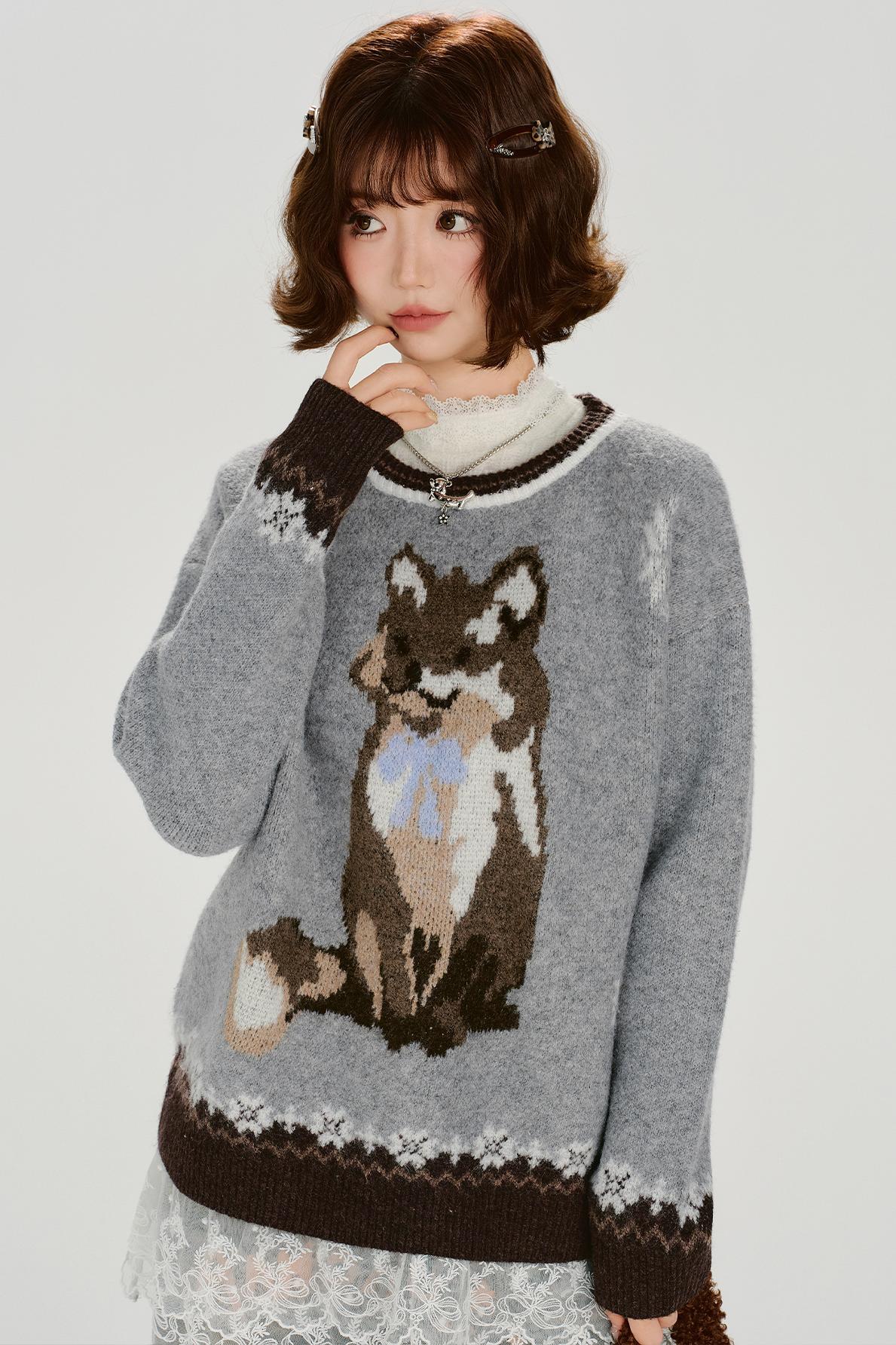 レトロアニマルジャカードセーター