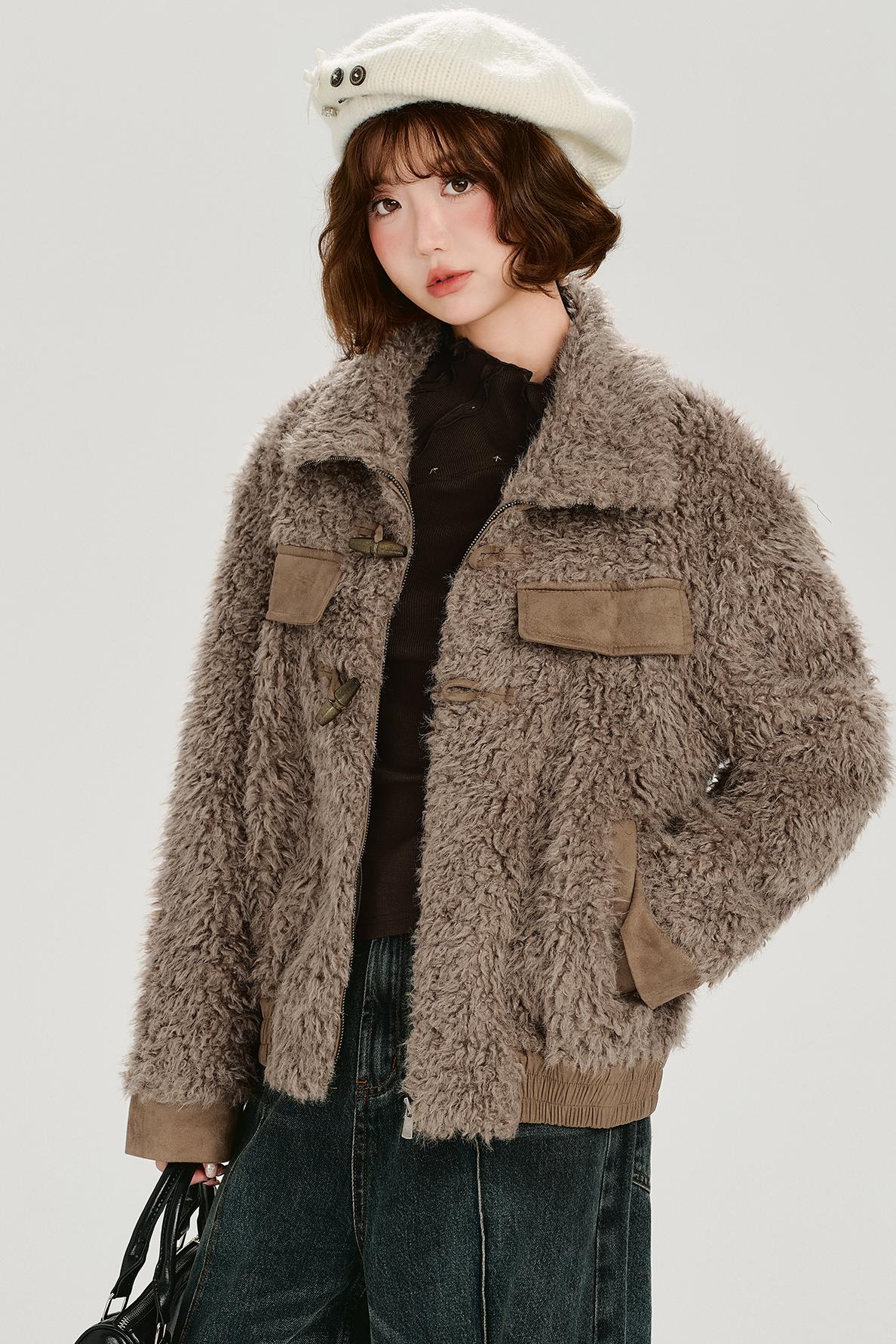 ヴィンテージラペルプラッシュホーンボタンジャケット