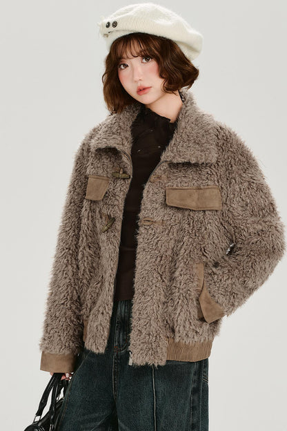 ヴィンテージラペルプラッシュホーンボタンジャケット