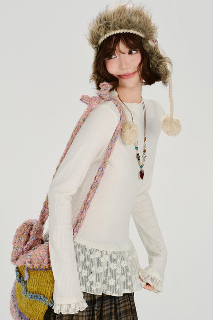 レトロレースレイヤートップ