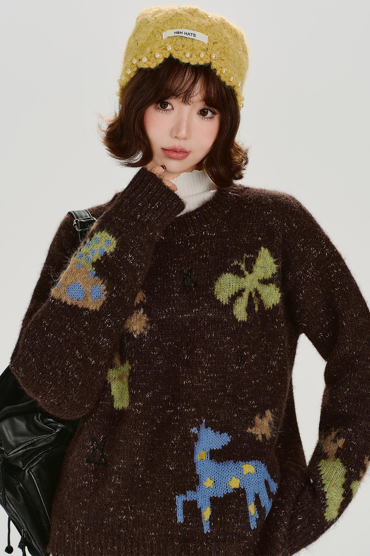 レトロアニマルセーター