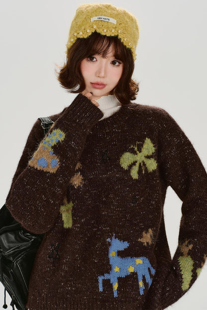 レトロアニマルセーター