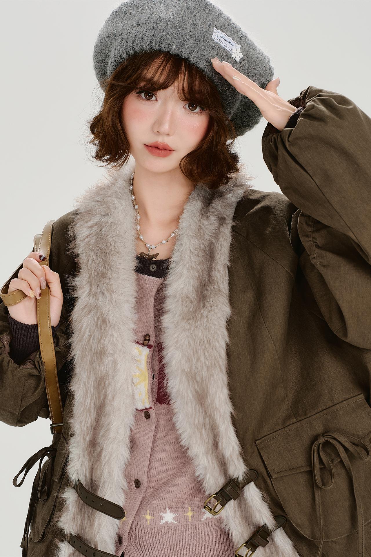 レトロファーコラージャケット