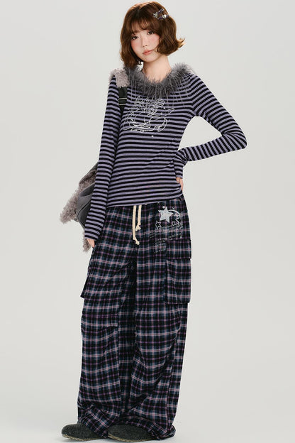 アメリカンレトロプラッドパンツ