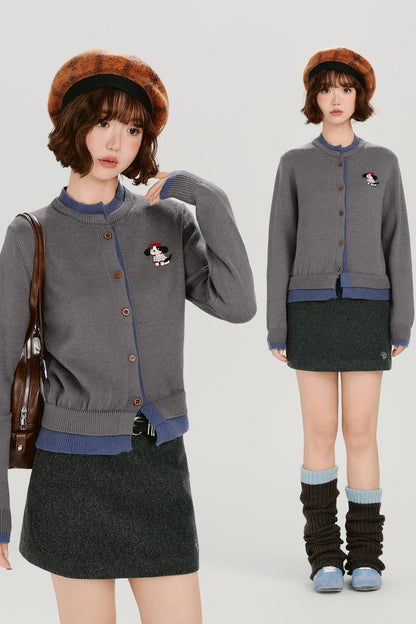 レトロスプライシングニットカーディガン