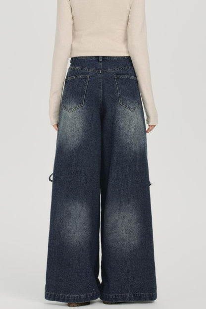 レトロディストレストデニムパンツ