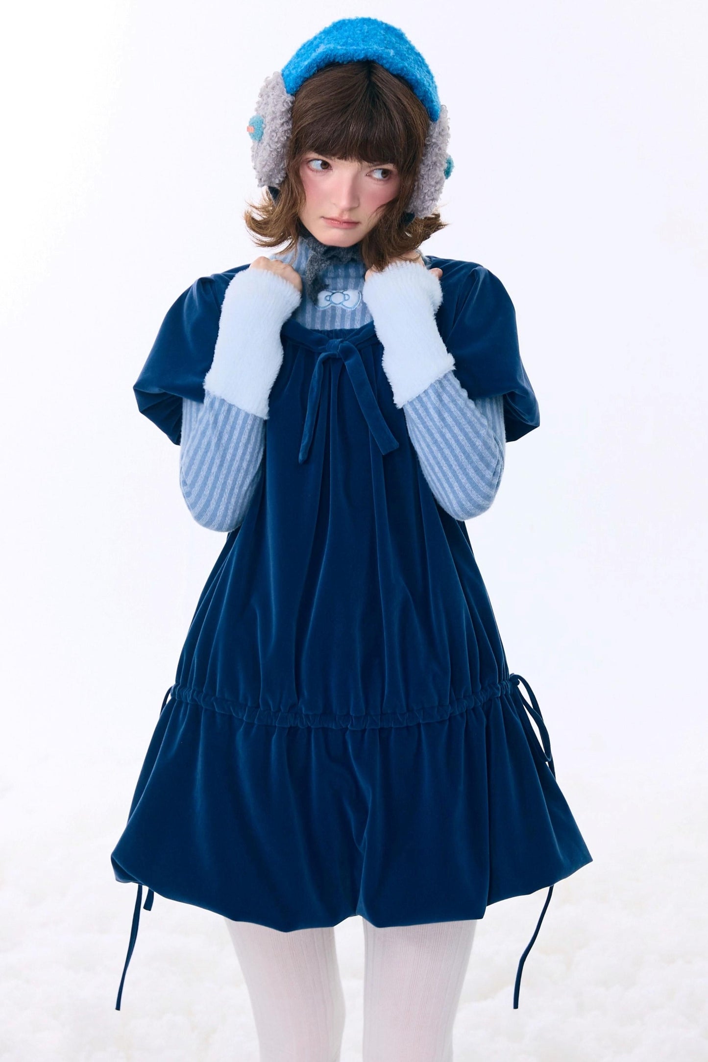 Deep Blue Velvet Dress