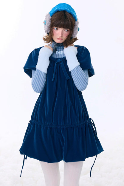 Deep Blue Velvet Dress