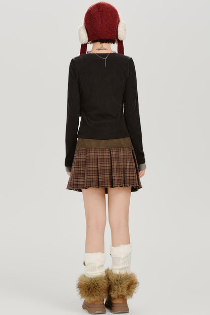 レトロモードネックスリムトップス