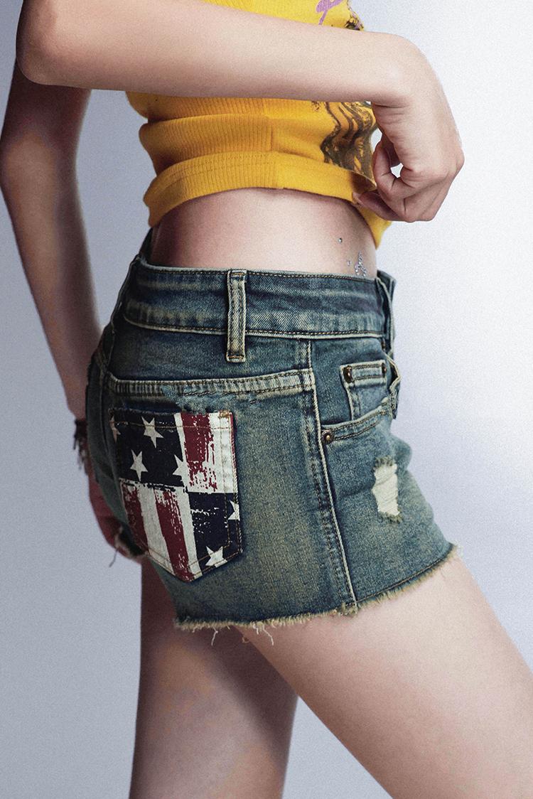 Classic Spice Low Waist Denim Shorts