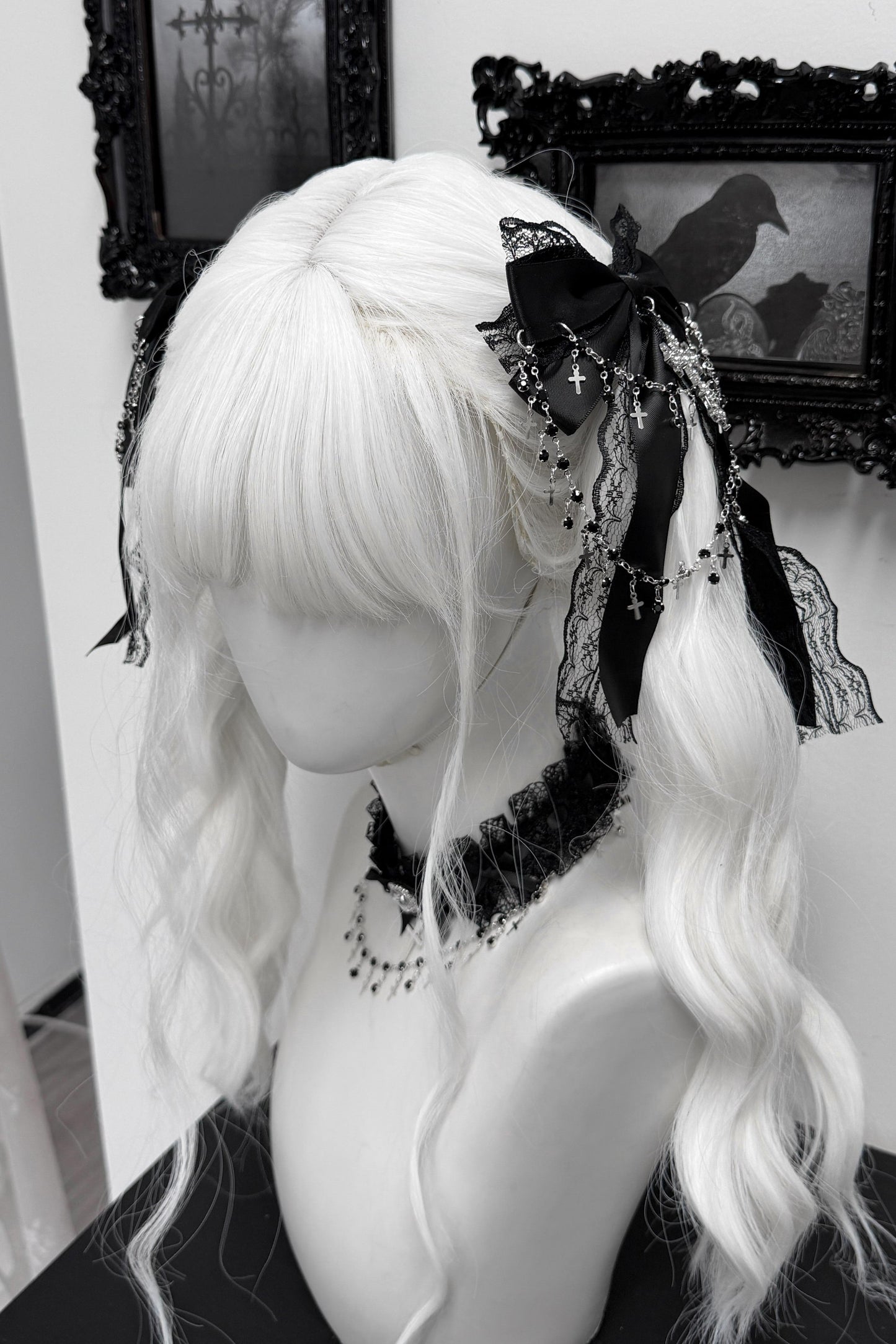 ゴシックレースラインストーンヘアアクセサリー