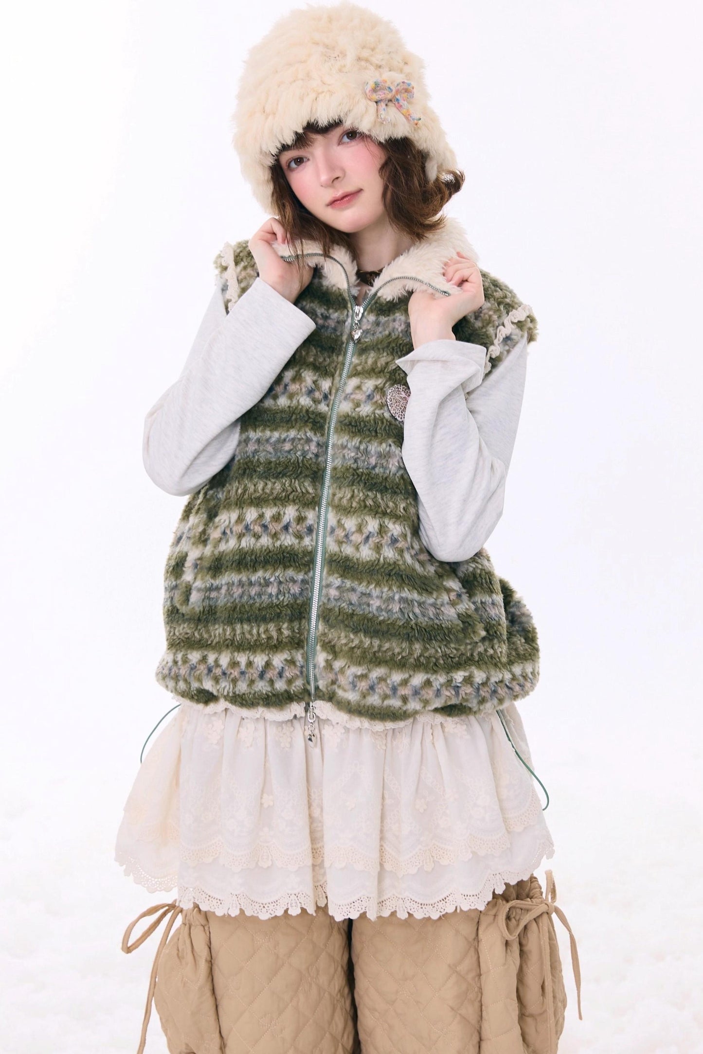 Retro Fair Isle Fleece Vest