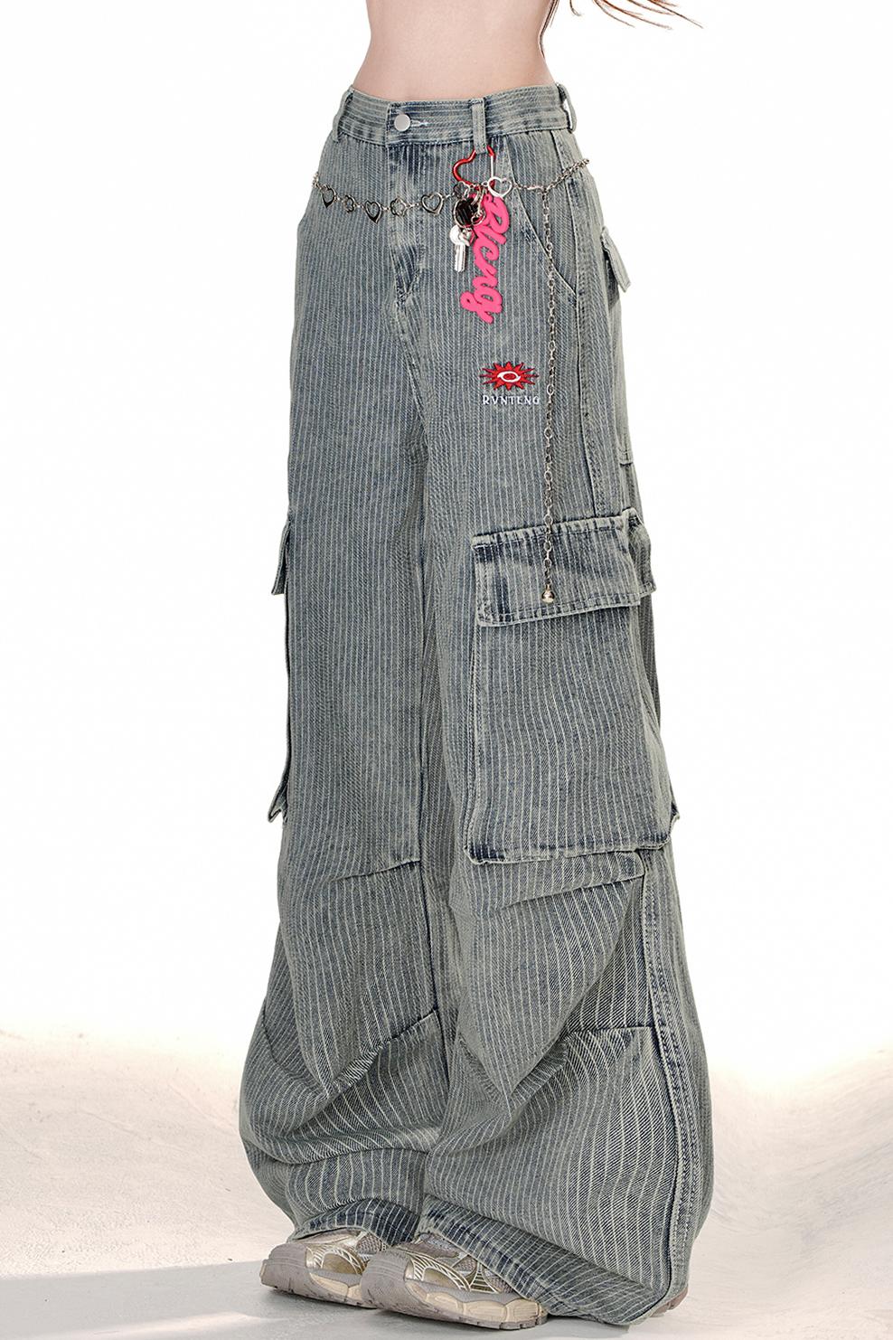 Modern wide denim pants