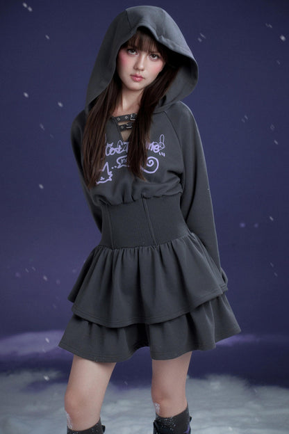 Casual Hooded Sweatdress