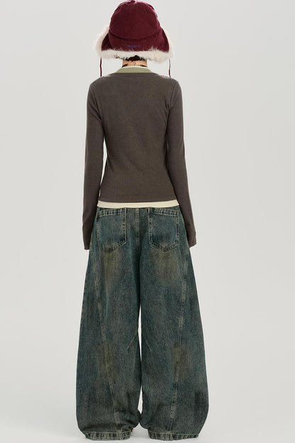 レトロロングスリーブドトップス