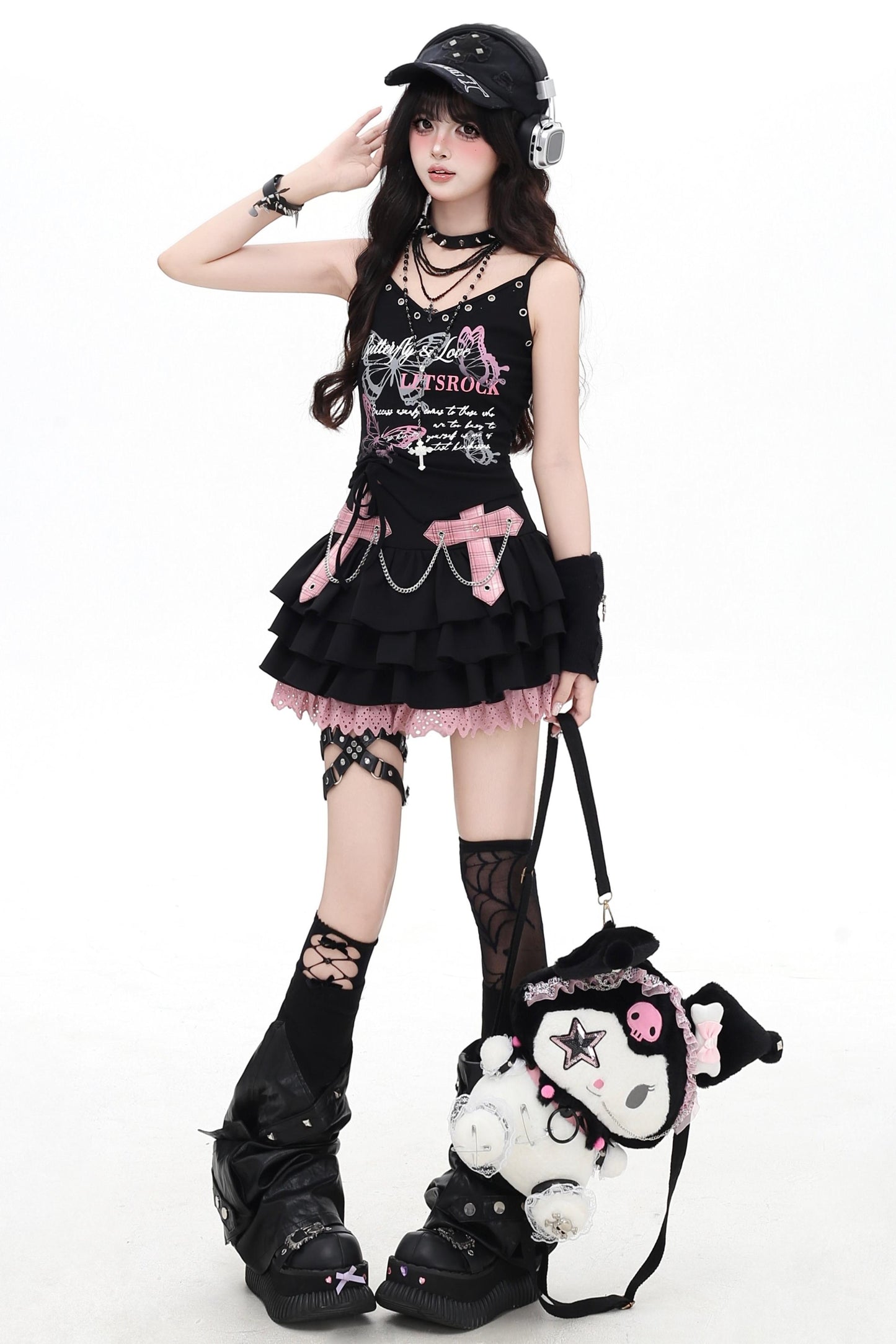 Black Pink Sweet Spice Cami Top