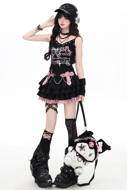 Black Pink Sweet Spice Cami Top