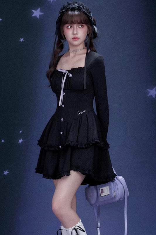 Black and Purple Cake Dress