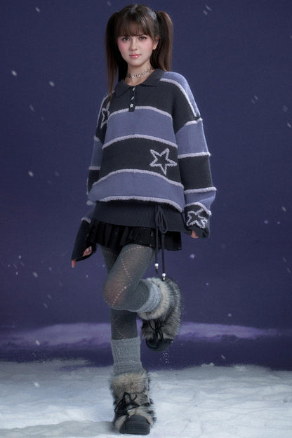 Border Star Jacquard Sweater