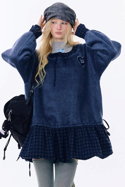 Check Loose Wide Dress