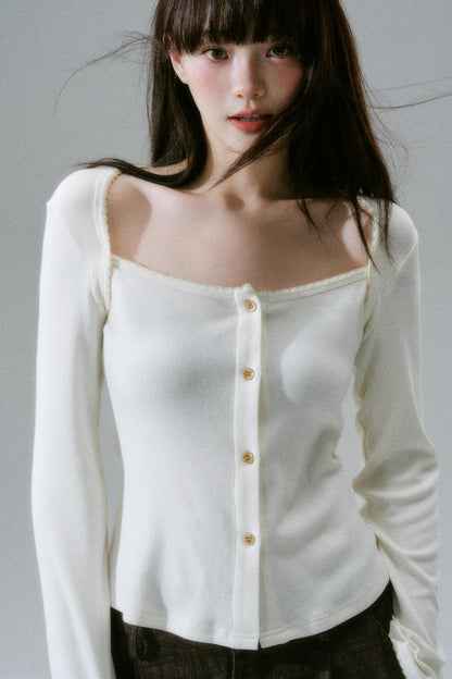 open-neck slim top