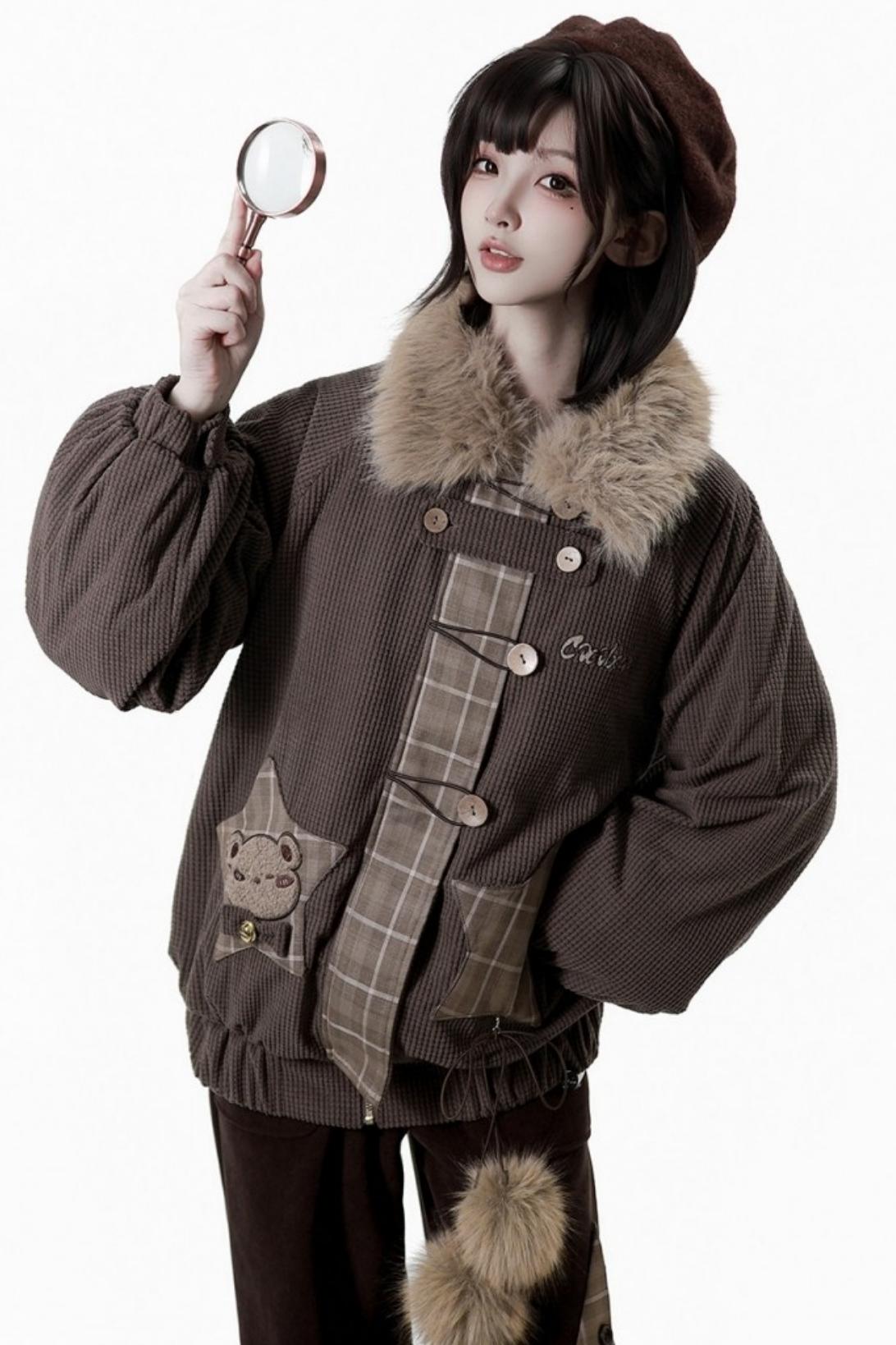 Fuzzy Waffle Jacket + Top + Pants