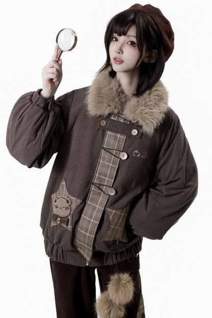 Fuzzy Waffle Jacket + Top + Pants