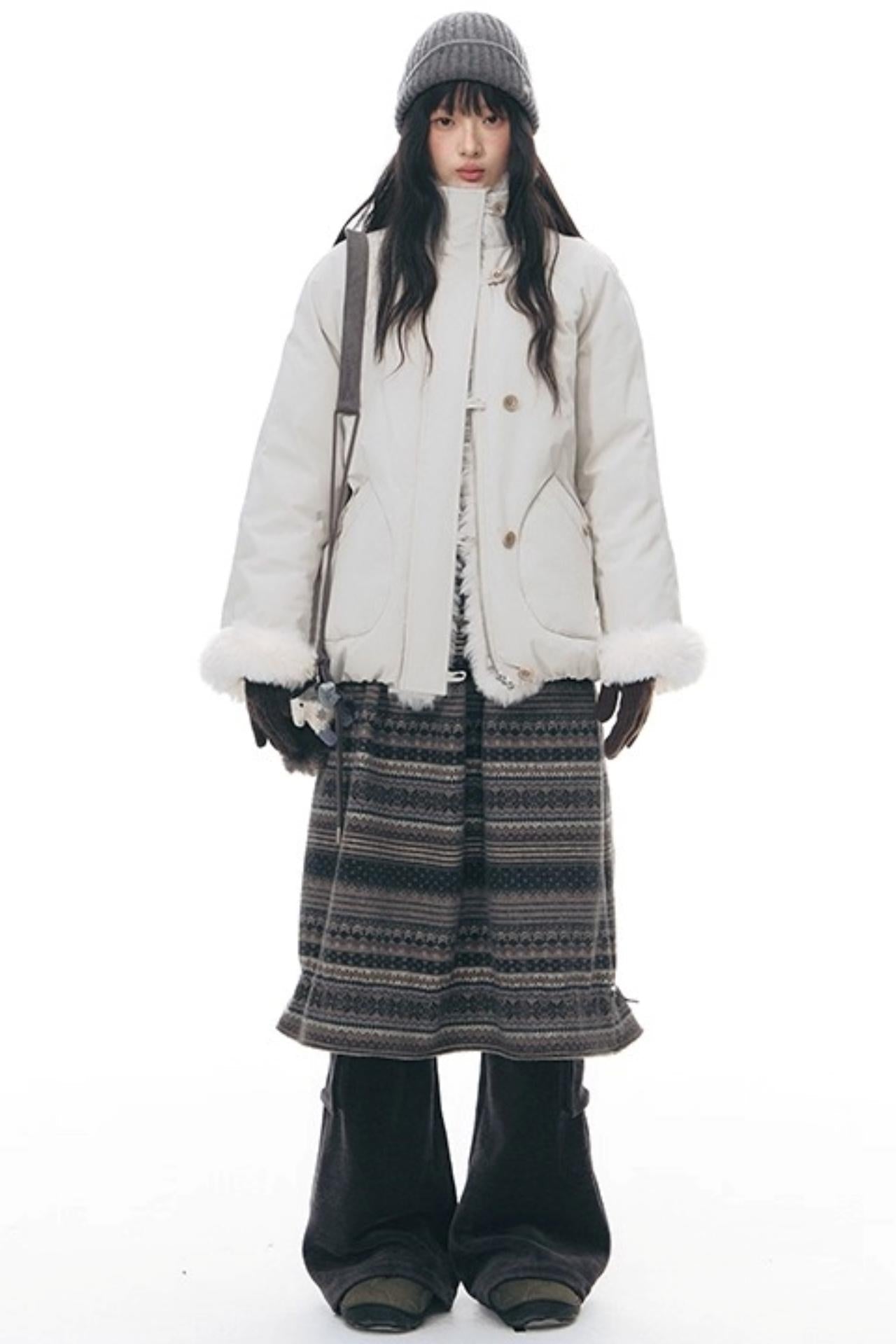 ファーカラーオーバーコットンジャケット