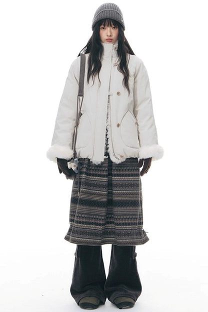 ファーカラーオーバーコットンジャケット