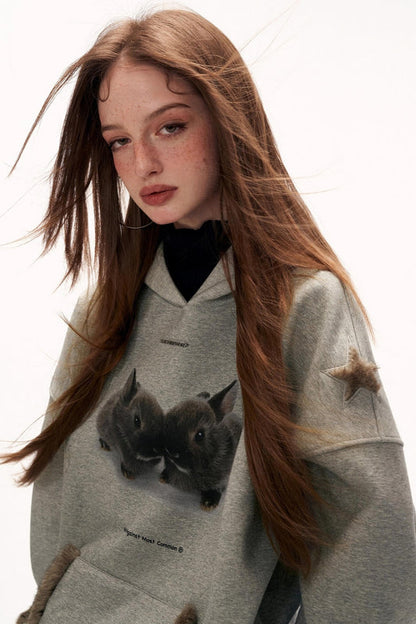 スターレビットフーデッドスウェット