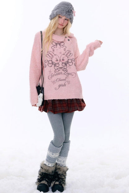 レトロプレイドドローストリングスカート