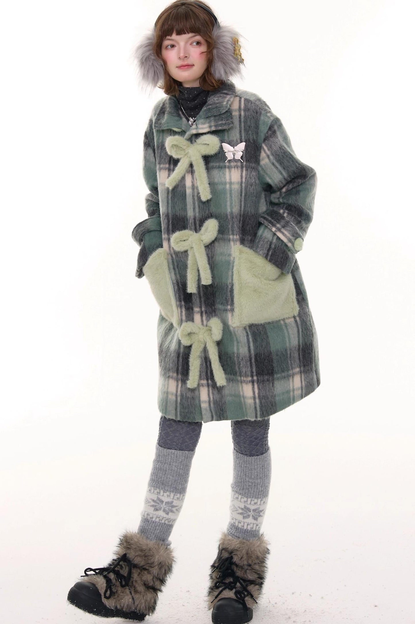 Retro Plaid Woollen Coat