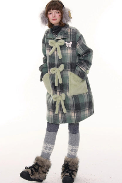 Retro Plaid Woollen Coat