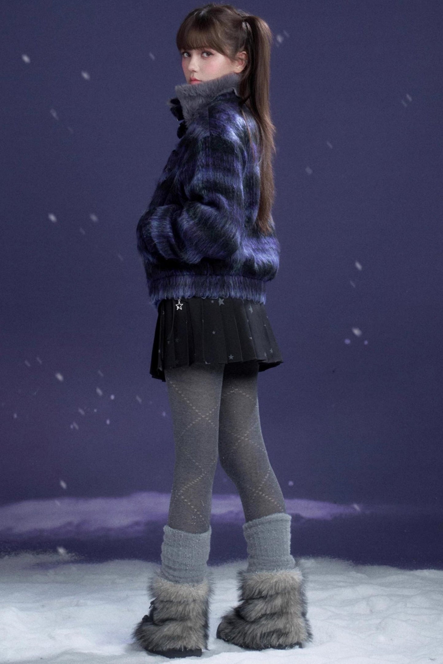 Check High Neck Jacket