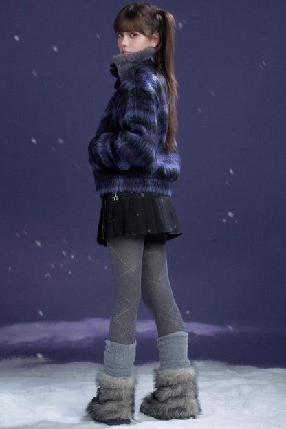 Check High Neck Jacket