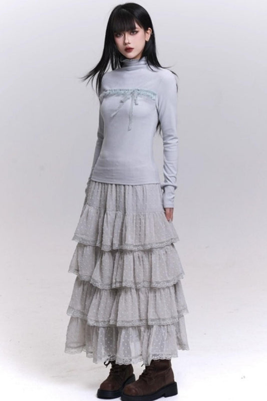 フェイデッドグレーリブドトップ