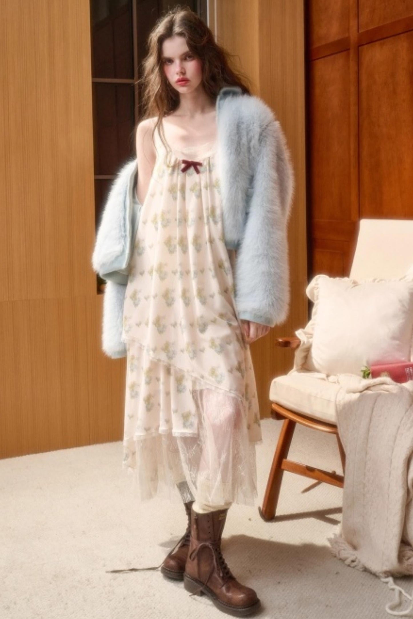 ライトボリュームファーショートコート