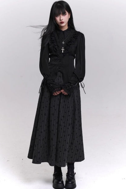 クラシックストライプパターンエーラインスカート