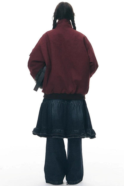 ダークレッドルーズジャケット